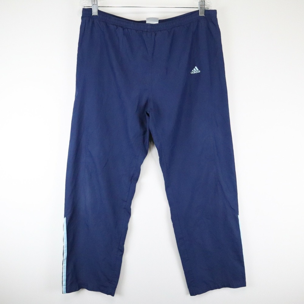 Adidas Pants Mens Large Activewear Lined Track Gym Training Sports Athletic Blue
